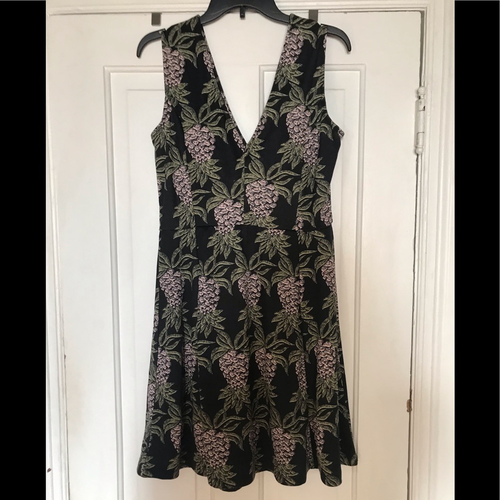 Cute Fit and Flare Dress with Pineapples
